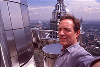 At the top of the Petronos Tower, Kuala Lumpur, 1996