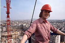 William Logan in Paris on the Centre pompidou construction site